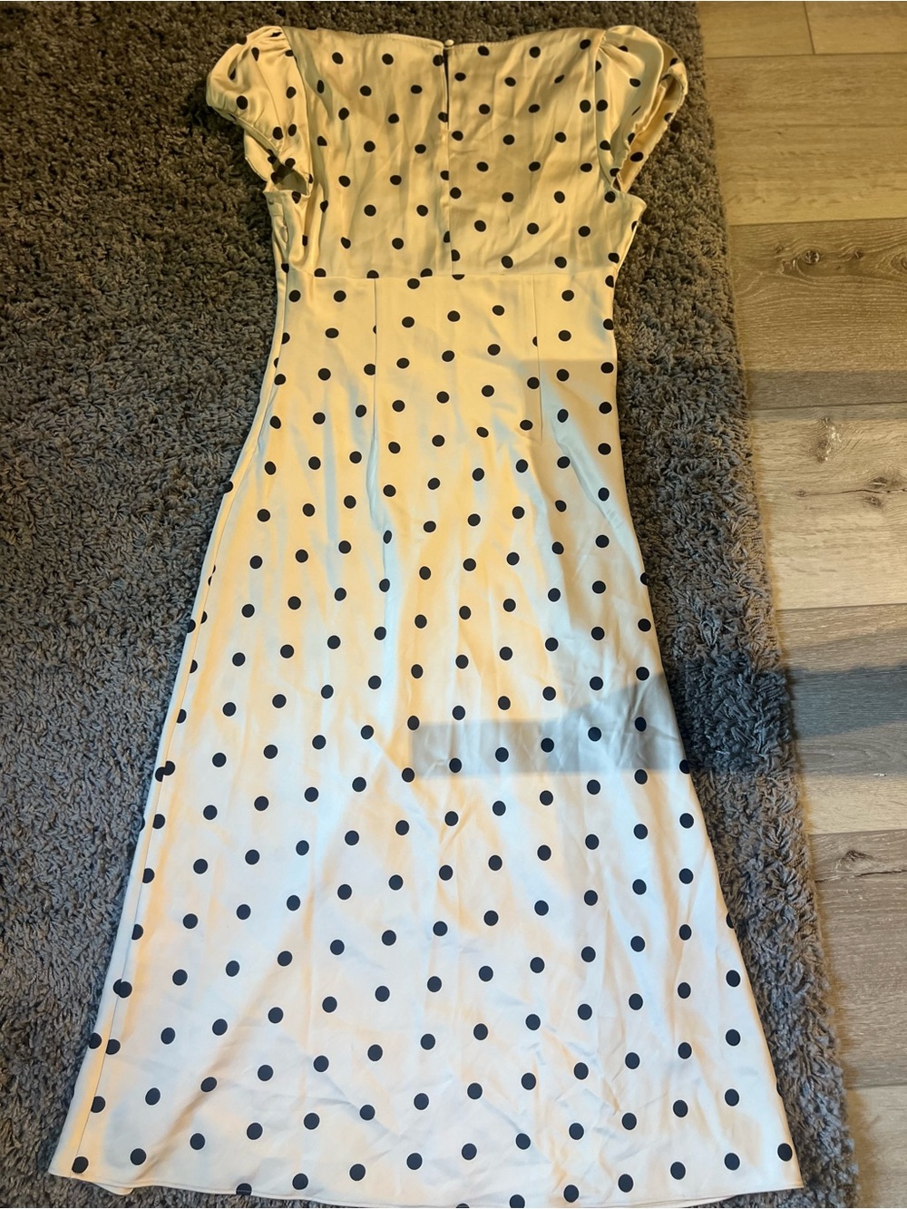 Camila Coelho Cream and Black Polka Dot Lace-Trim Dress - Picture 7 of 8